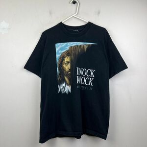 Vintage Knock Knock Revelation 3:20 Jesus  Christian Tee Size L